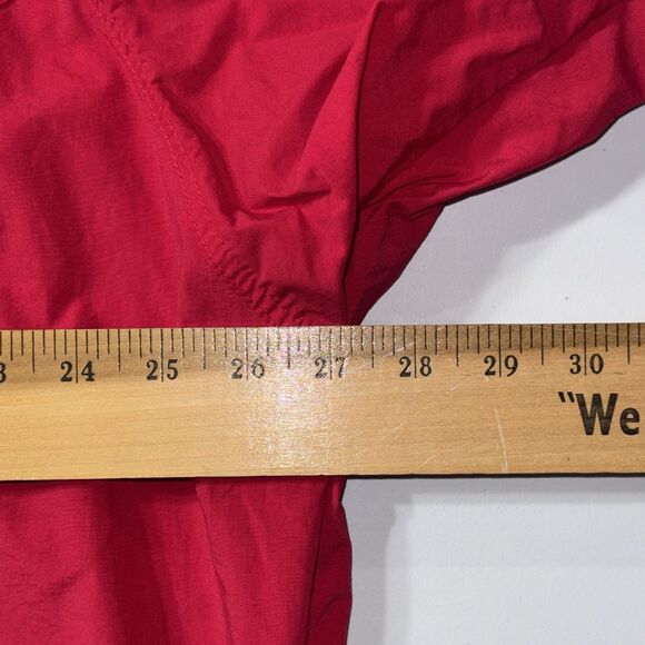 Vintage Columbia Nylon Pullover Hooded Jacket Men's Size Large Red Big Pocket - Picture 6 of 12